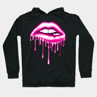 Metallic Dripping Bubblegum Lips Hoodie